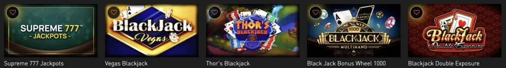 Blackjack sur Casino770