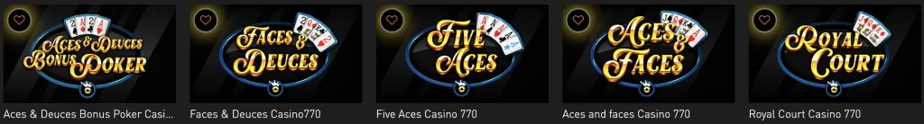 Poker sur Casino770